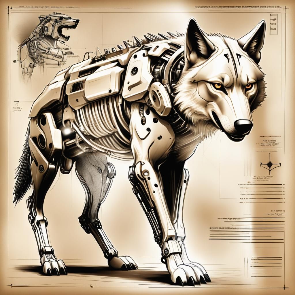 Cyborg Timber Wolf: Military Patent Drawing