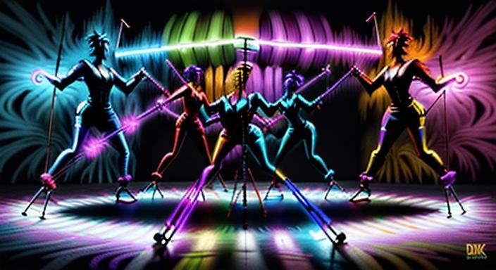 Limbo Stick Dance in Graffiti Street Art Style