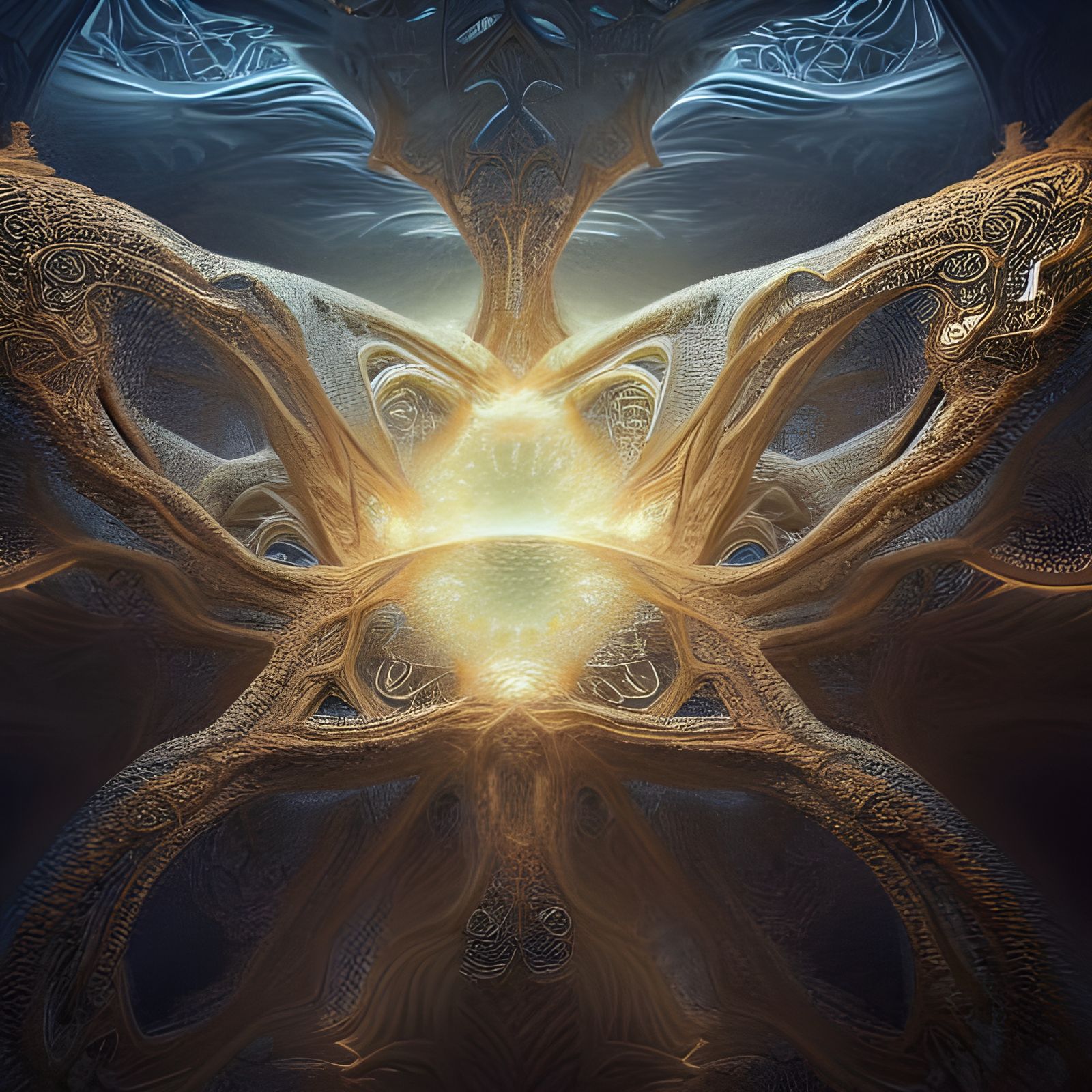 Infinite Fractal Quantum Structures in Iridescent Glow