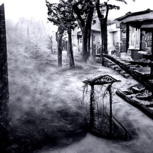 Hyperdetailed Charcoal Drawing of Silent Hill