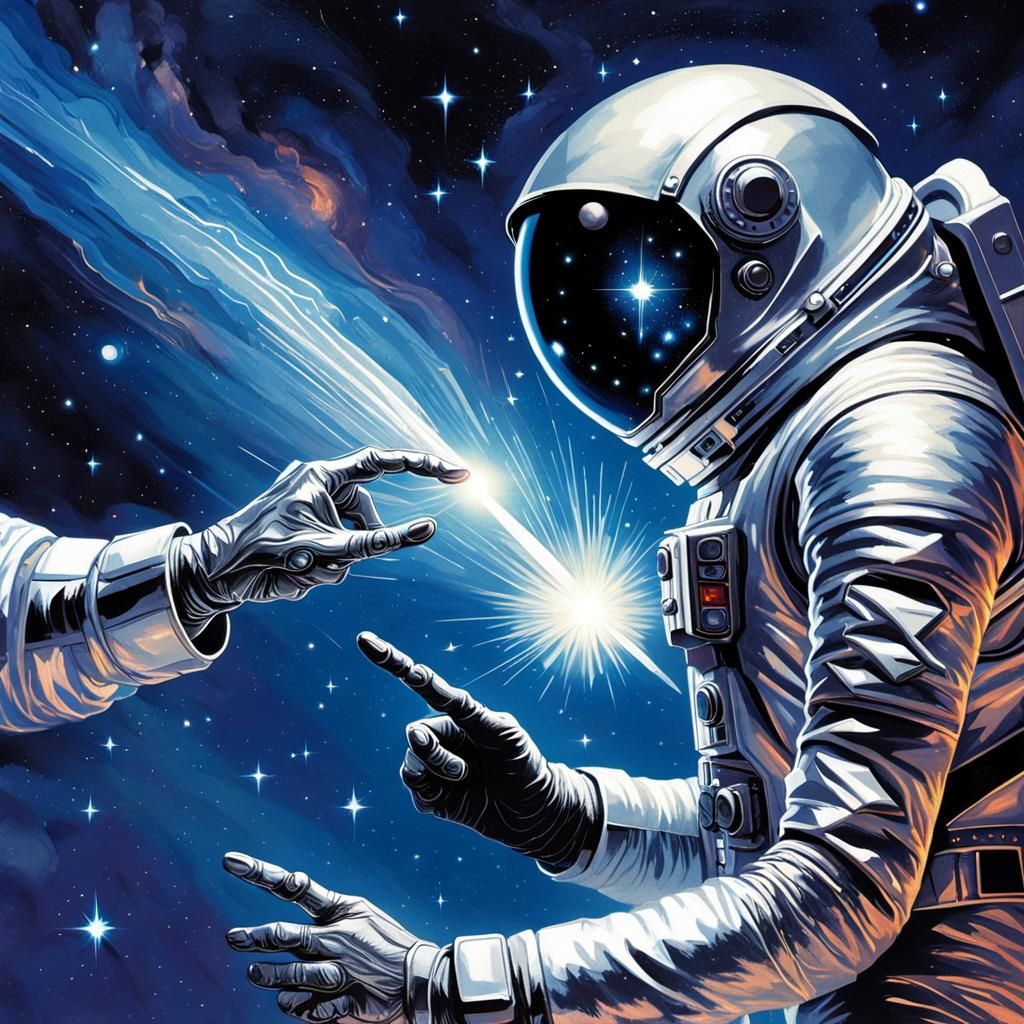 Cosmic Spark: Astronaut and Alien Contact in Retrofuturism