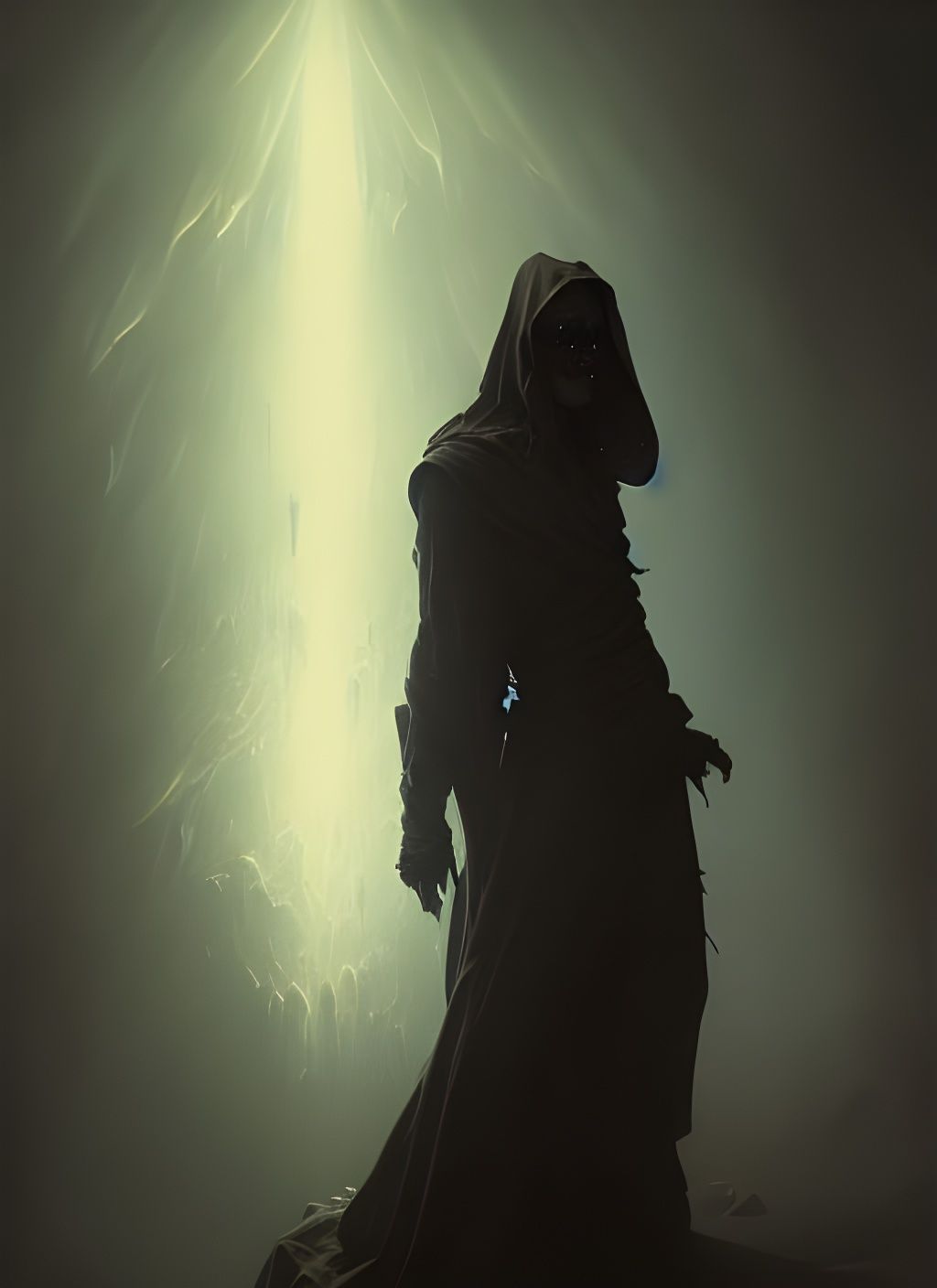 Corrupted Undead Grim Reaper Portrait in Sinister Style