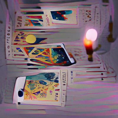 Elegant Tarot Card Illustration in Minimalist Style