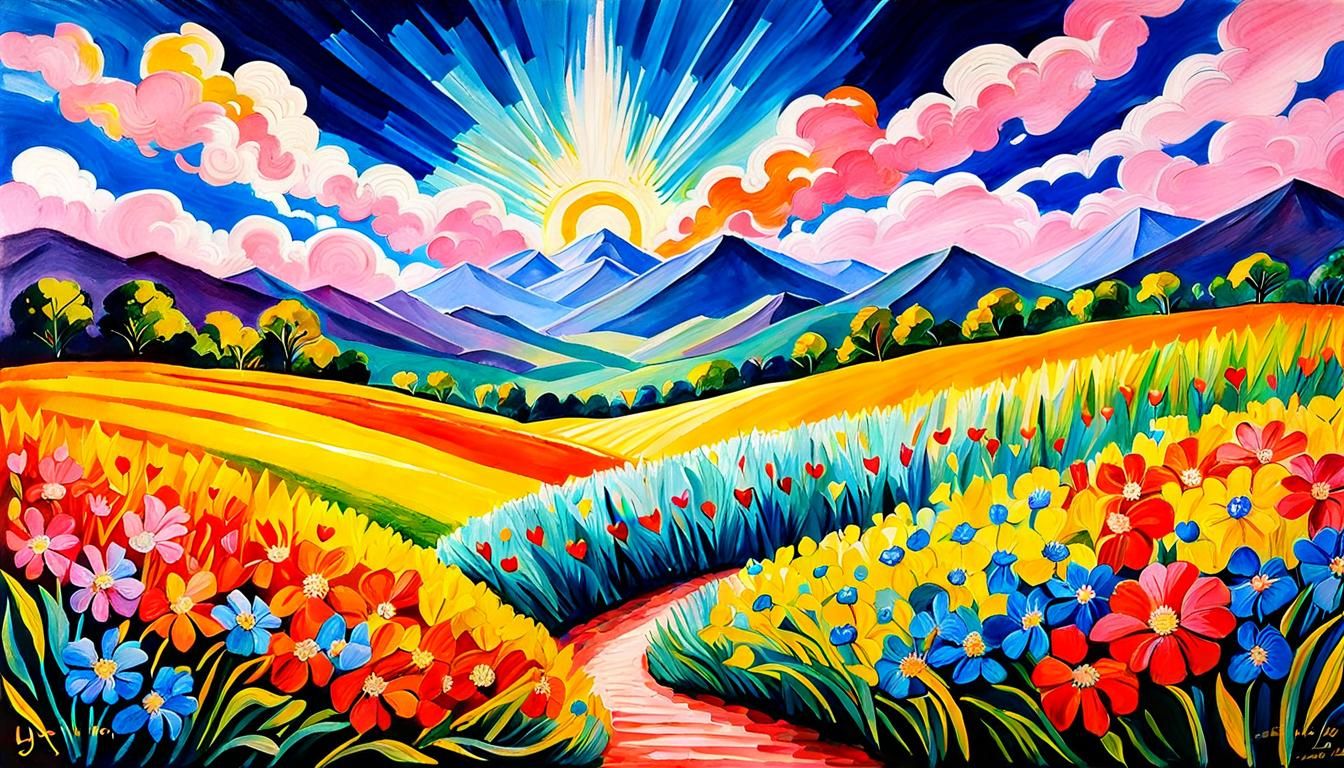 Impressionist Gouache Painting of Life's Blessings