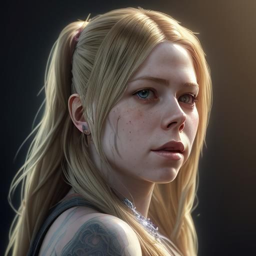 Hyperdetailed Portrait of Avril Lavigne Concept Art