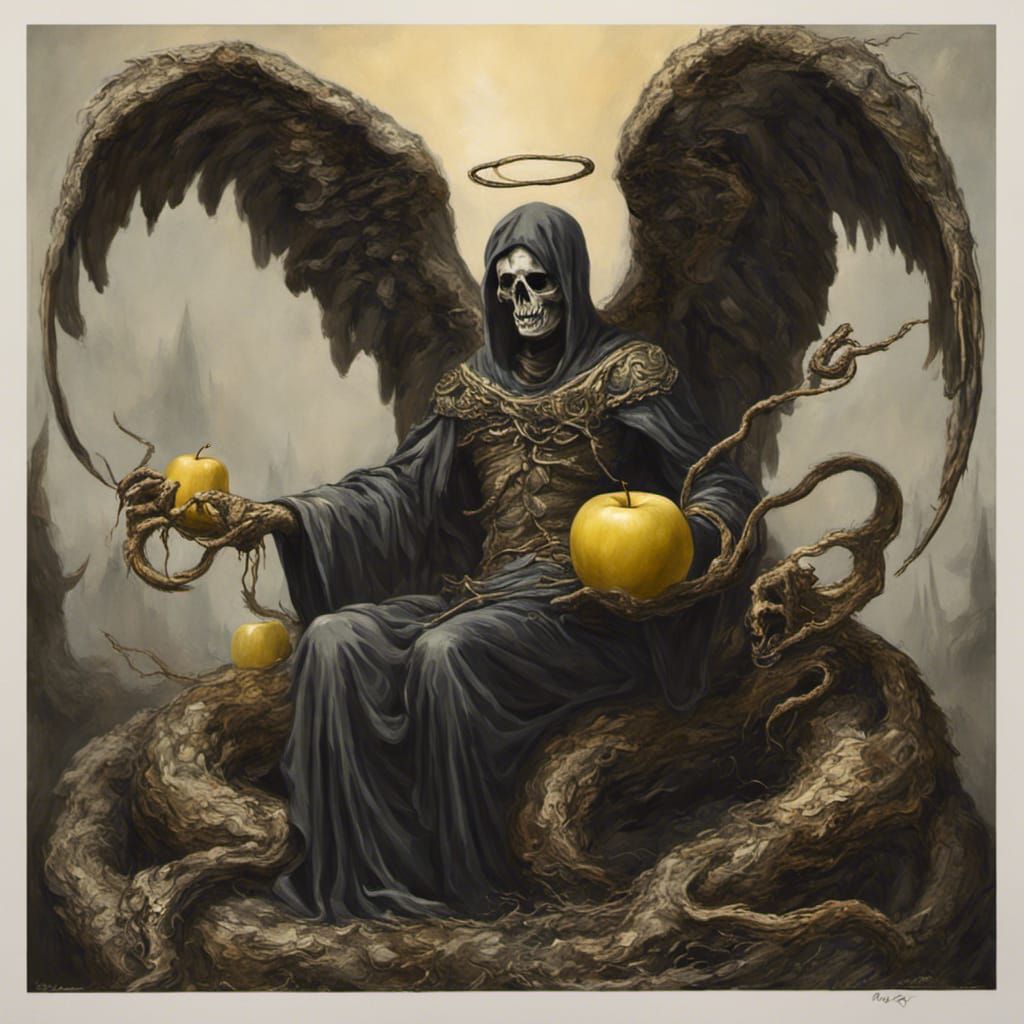 Sinister Angel of Death with Golden Apple