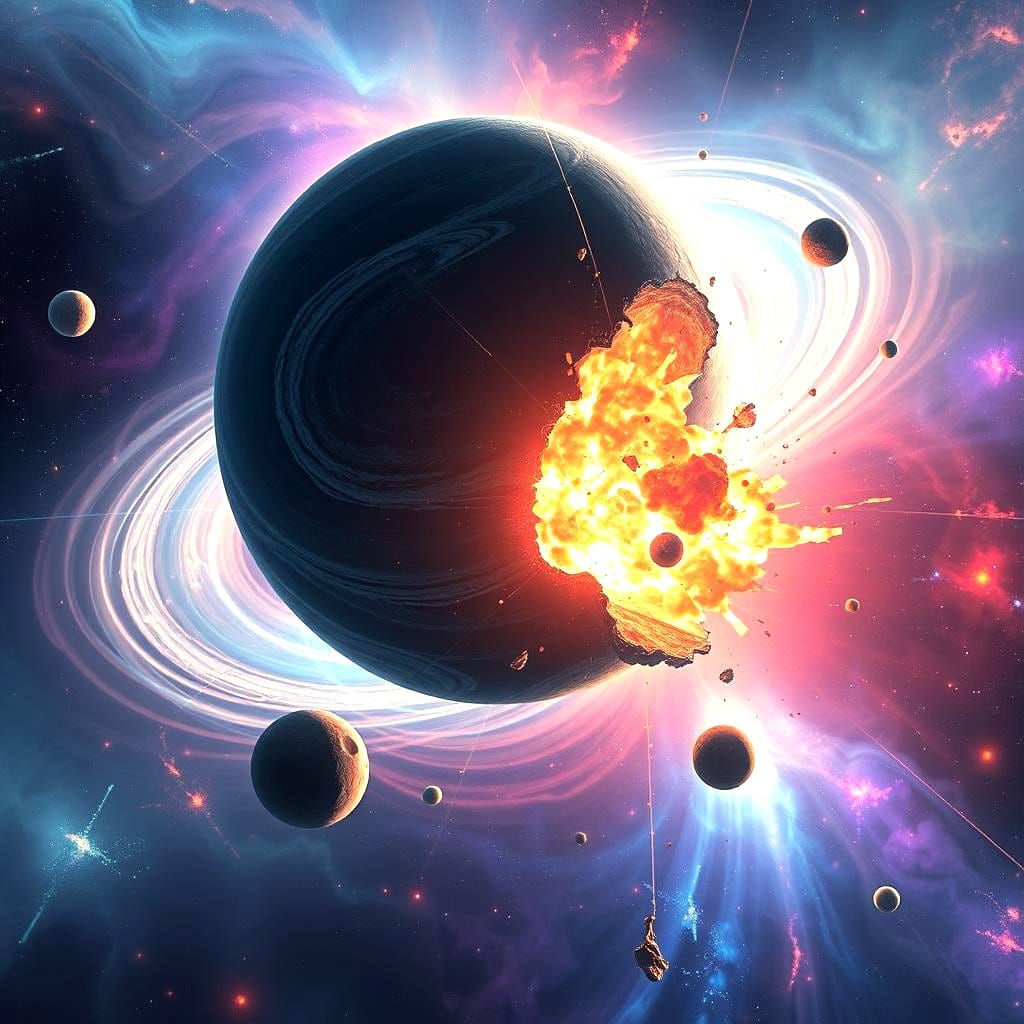 Planet exploding