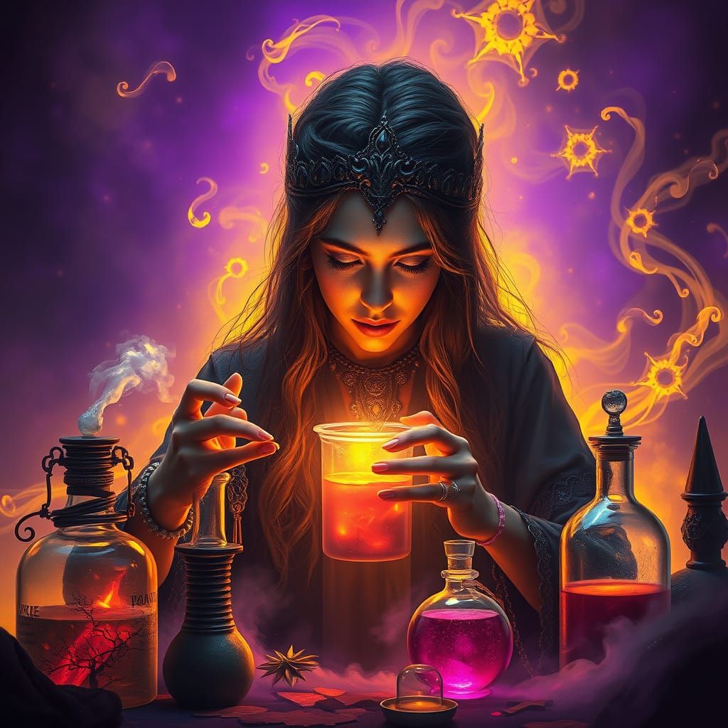 Sorceress of Whispers in Enchanted Realms