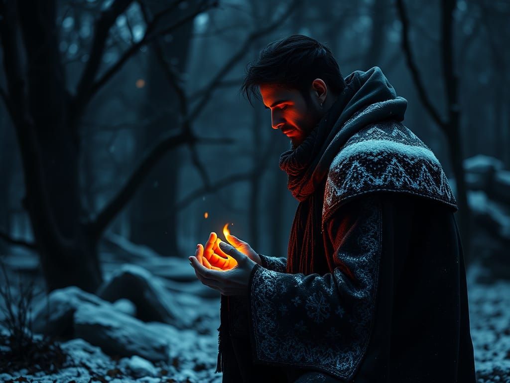 A Man Made From Magic Knelt by Her Throne in the Shadows of ...