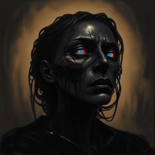 Eerie Surrealism: Possessed Woman in Agony