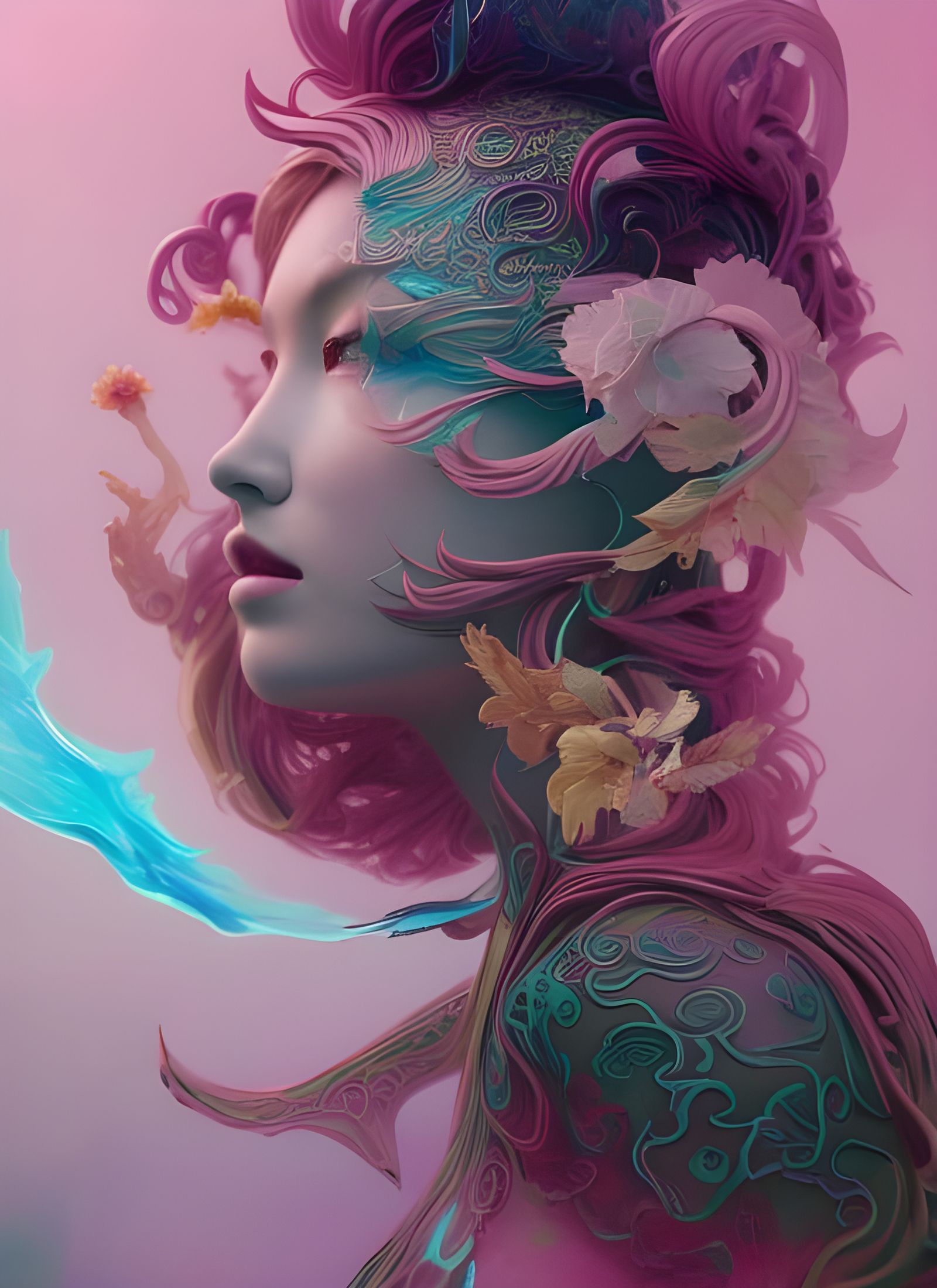 Knight Flower: Hyperrealistic Digital Art