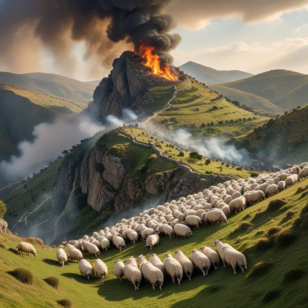 Biblical Scene: Joseph's Coat in Mountainous Valley