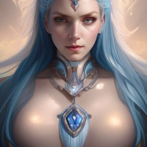 Ice Queen Portrait in Hyperdetailed Digital Art