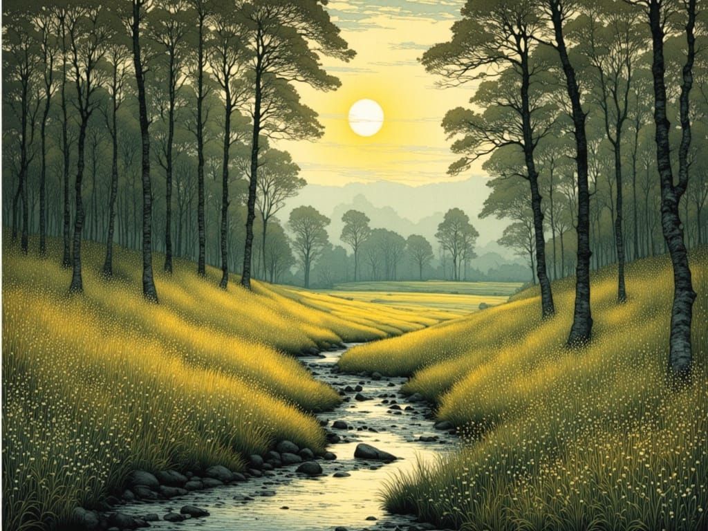 Steaming Valley: Watercolor Forest Sanctuary