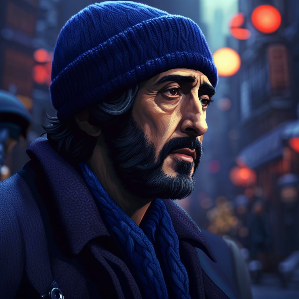 Animated Character in Pixar Style with Blue Beanie