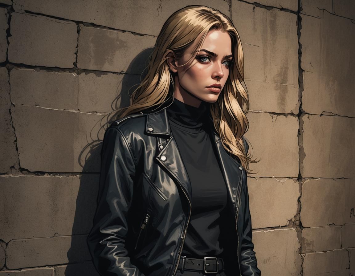 Neo-Noir Comic: Blond Woman in Shadows