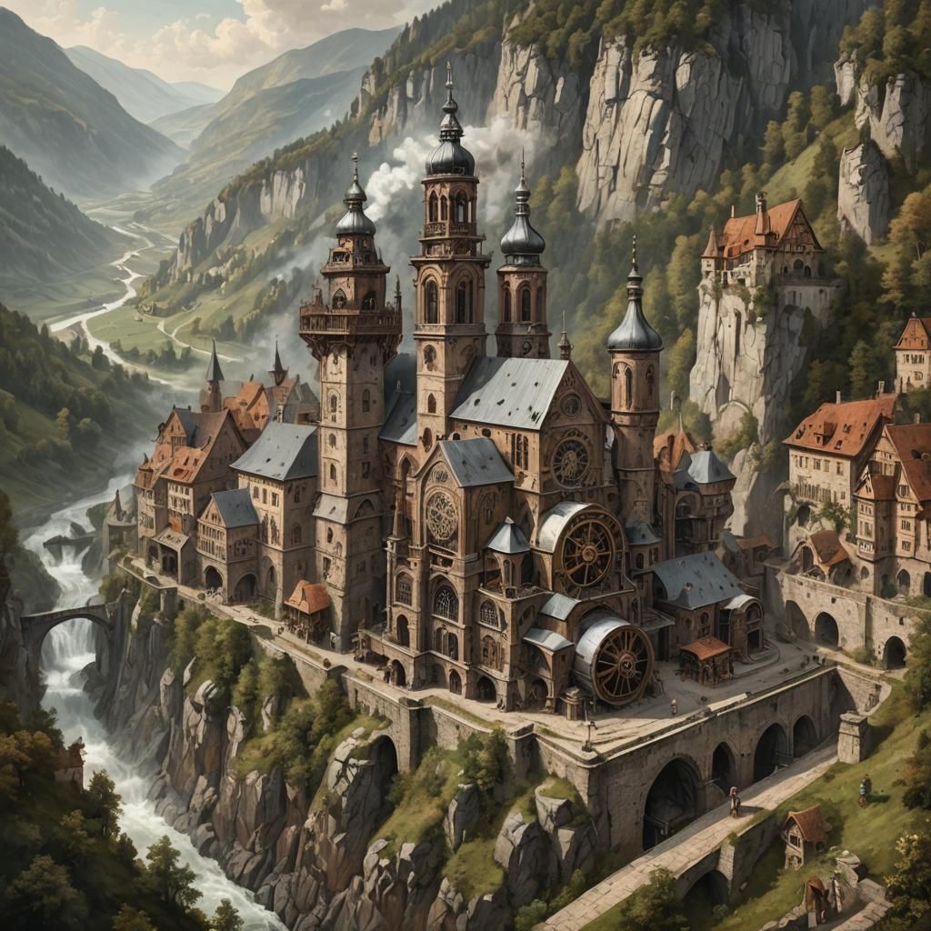Steampunk Abbey in 17th Century Germany