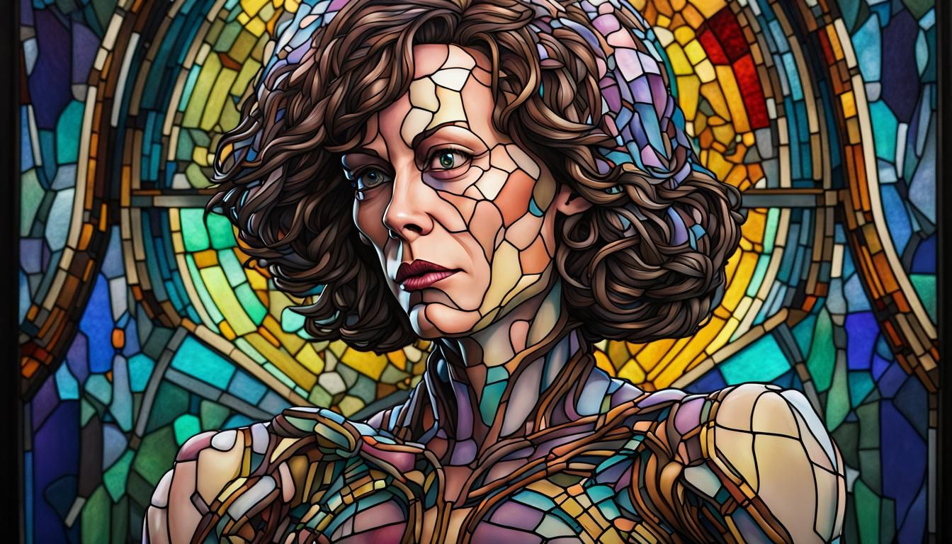 Sigourney Weaver as Stained Glass Alien