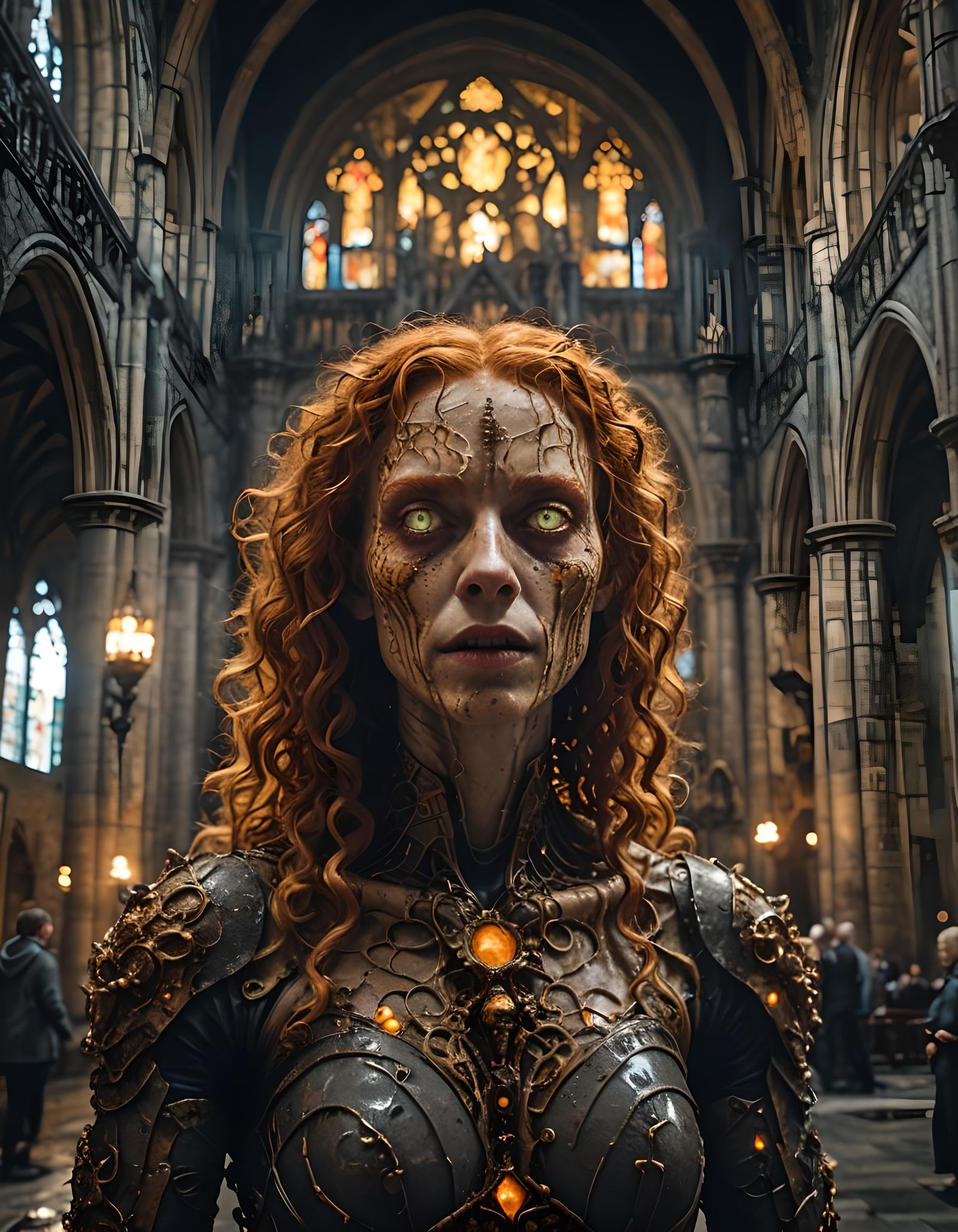 Horrifying Demon in Cathedral: Digital Matte Painting