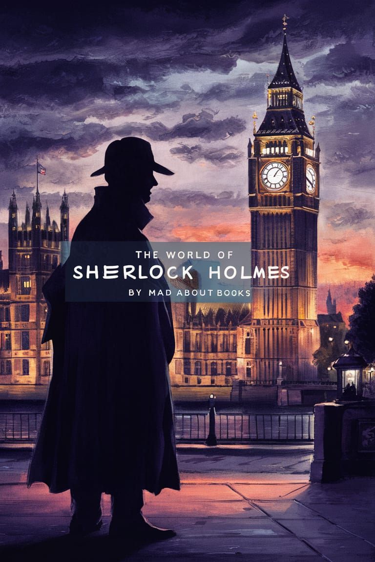 Sherlock Holmes Silhouette in Twilight Painting