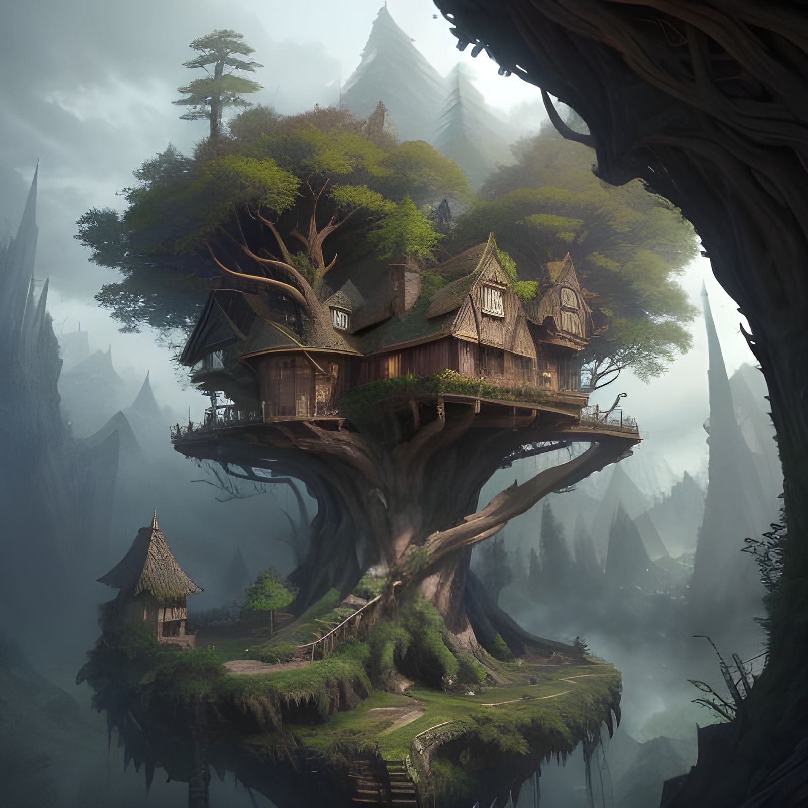 Epic Treehouses: Detailed Matte Painting in Unreal Engine