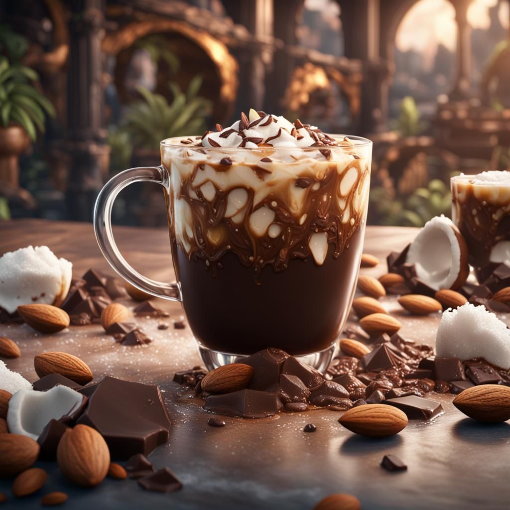 Detailed Matte Painting of a Chocolate Latte