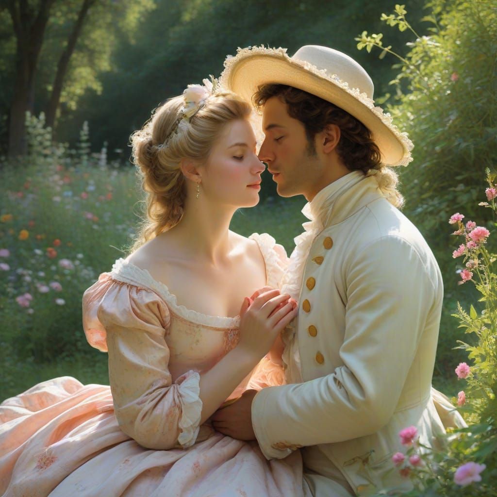 Idyllic Summer Romance in Dreamy Impressionism