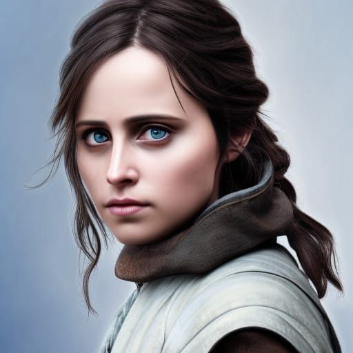 Hyperrealistic Jyn Erso Digital Illustration