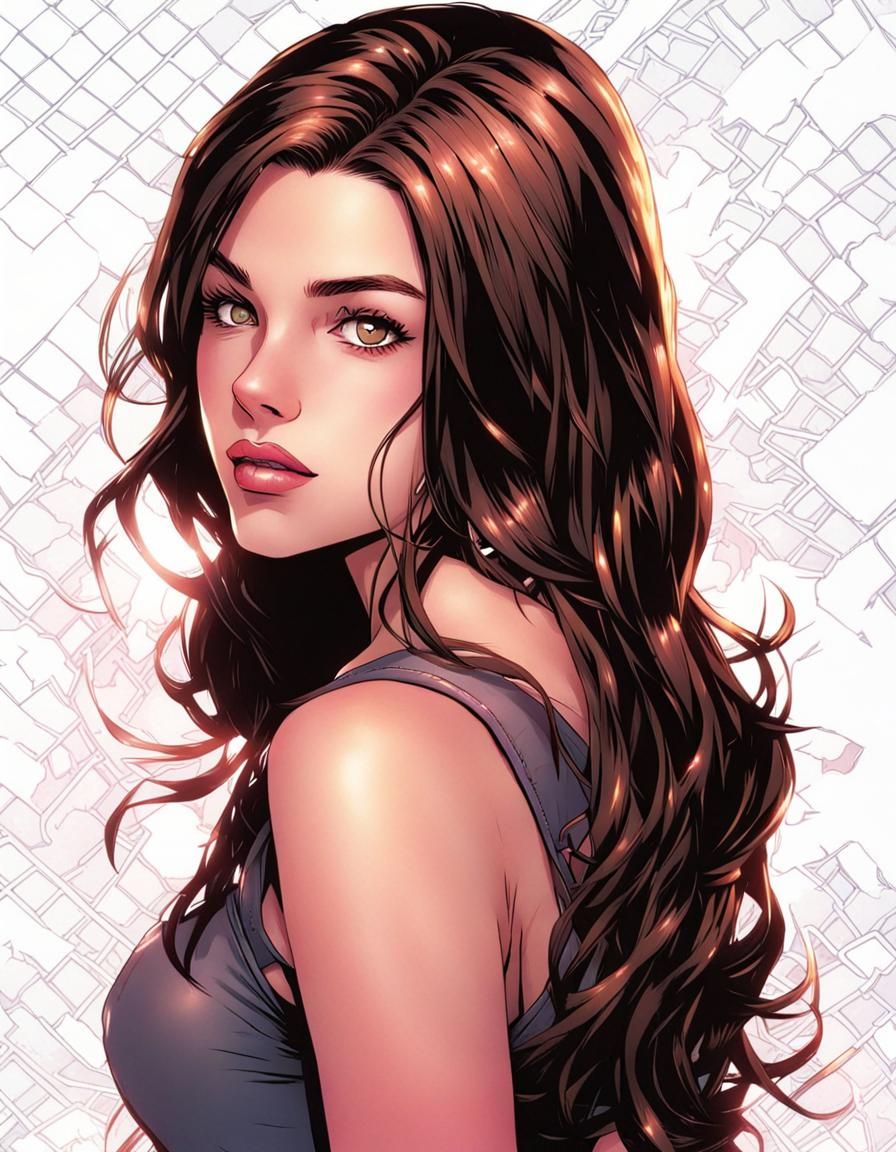 Teenage Girl in Comic Book Art Style