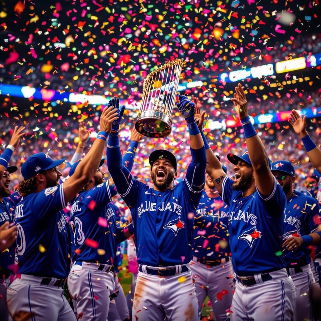 Blue Jays Celebrate World Series Victory with Confetti