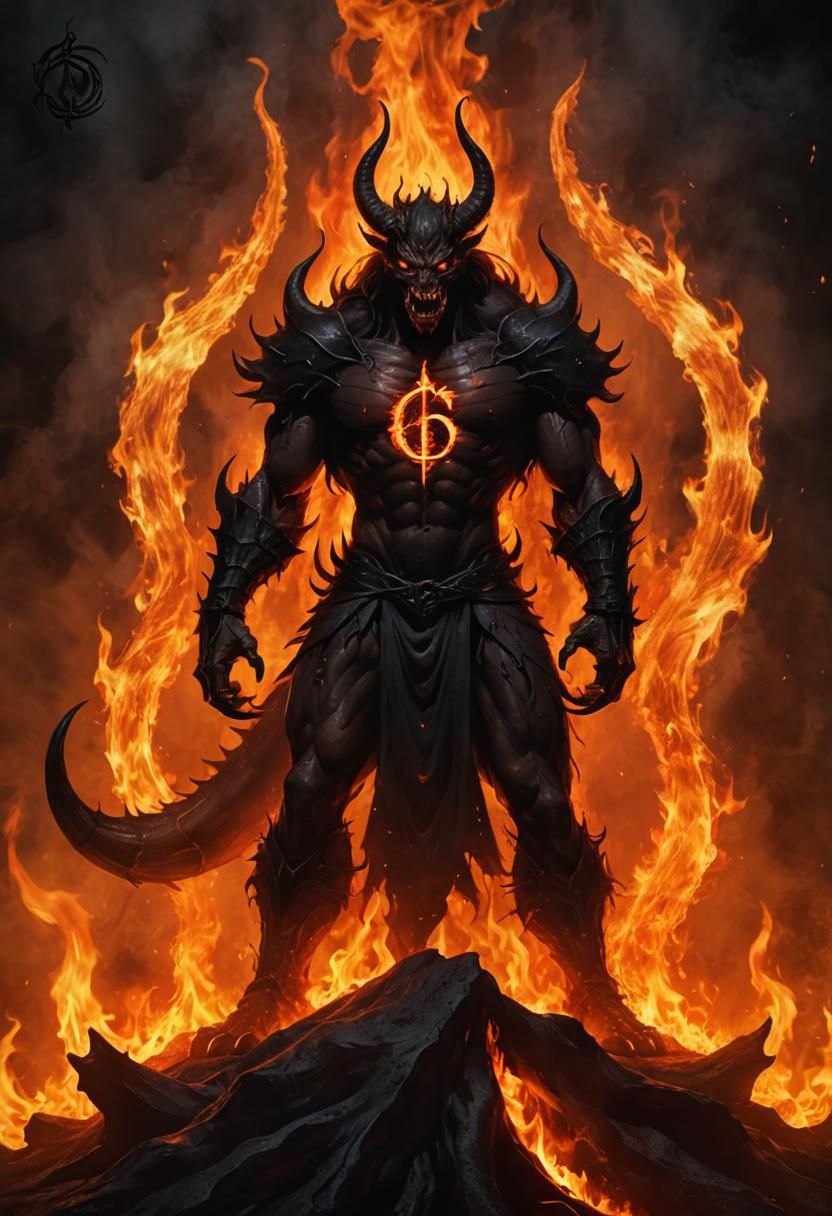 Hellish Demon Claw Holds Fiery Parchment