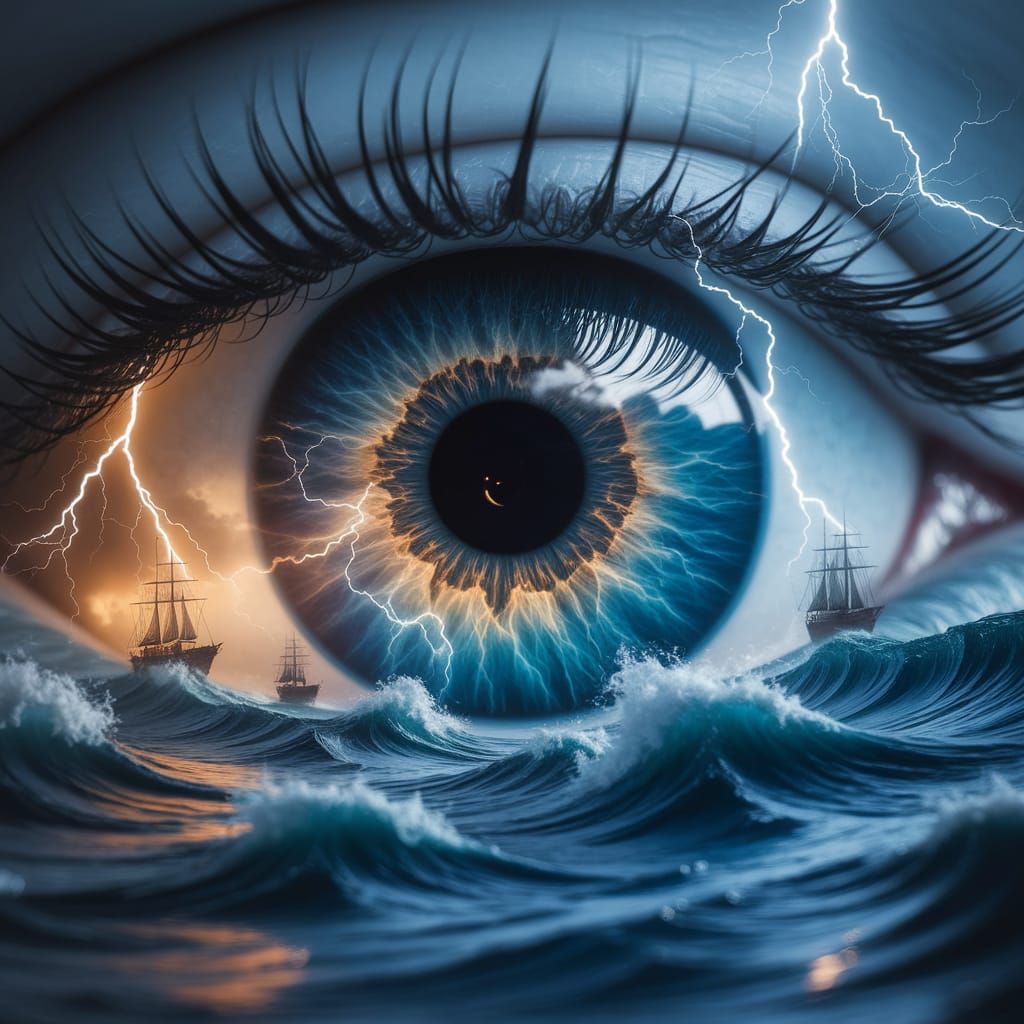 Mesmerizing Macro Eye: A Boundless Living Storm