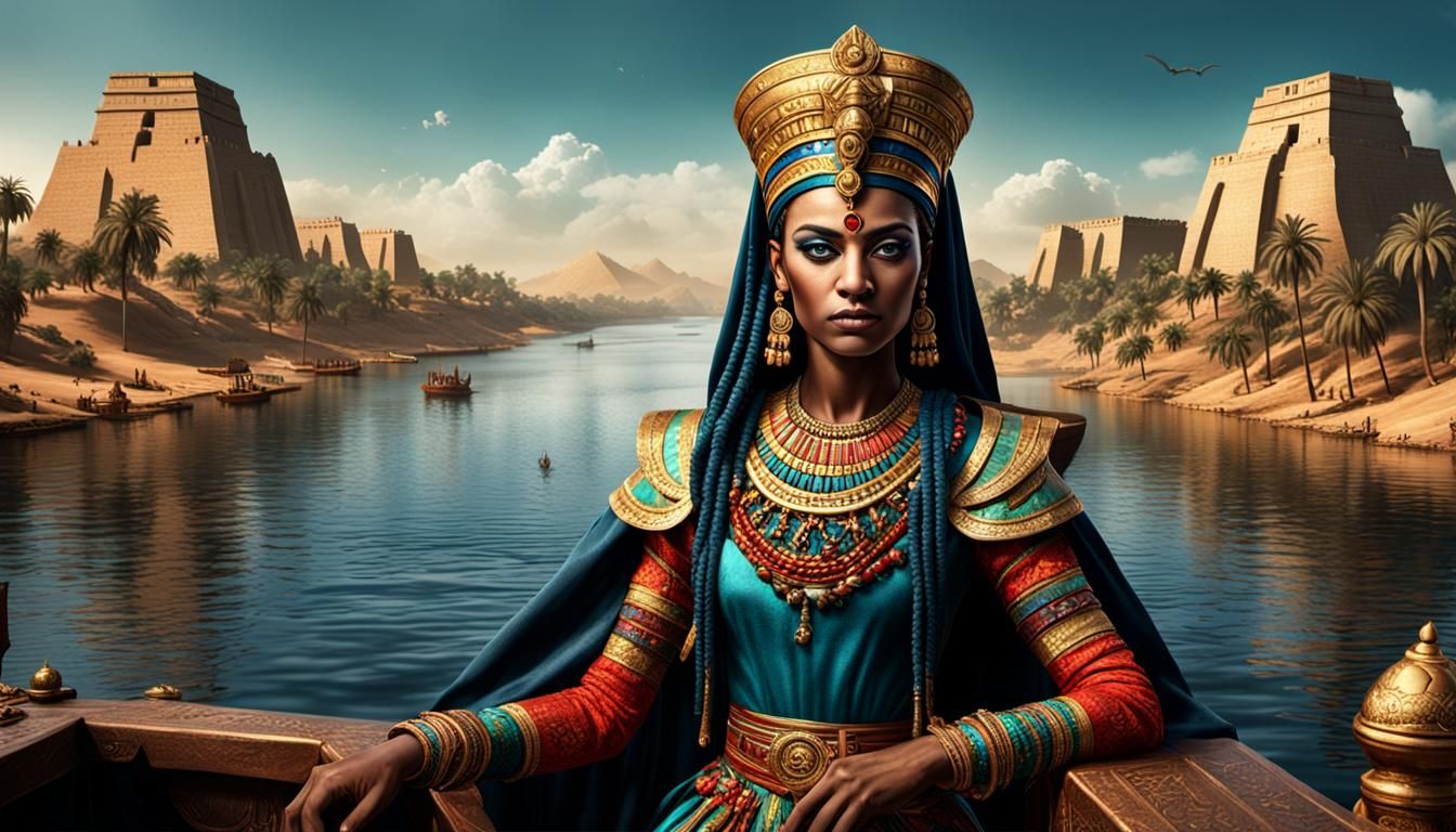 Cleopatra on the Nile: Detailed Portrait