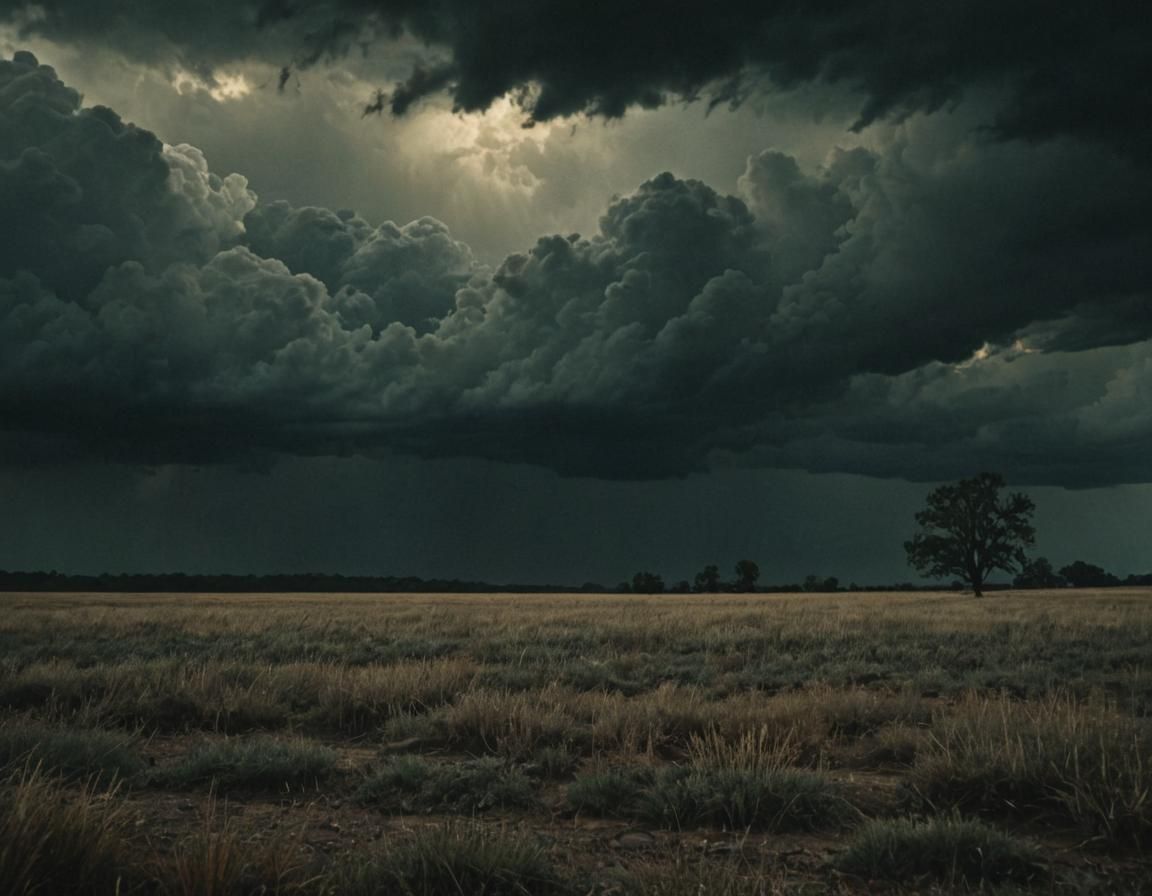 Storm Approaches in Expressive Brushwork Style