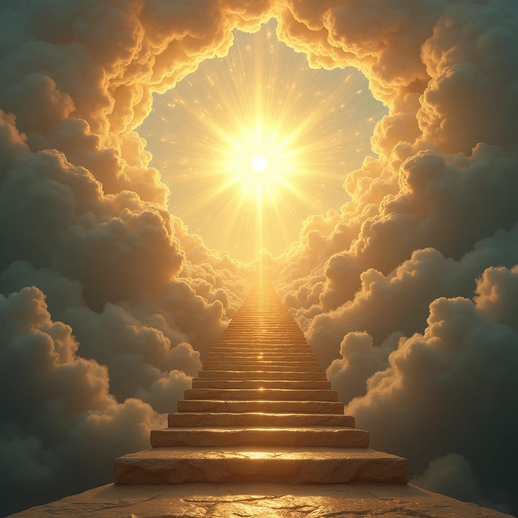 Heavenly Staircase in Romantic Style Digital Art