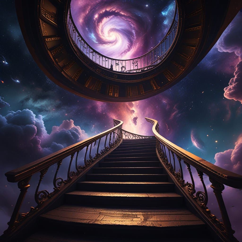 Ethereal Cosmic Vortex in Vibrant Oil Painting