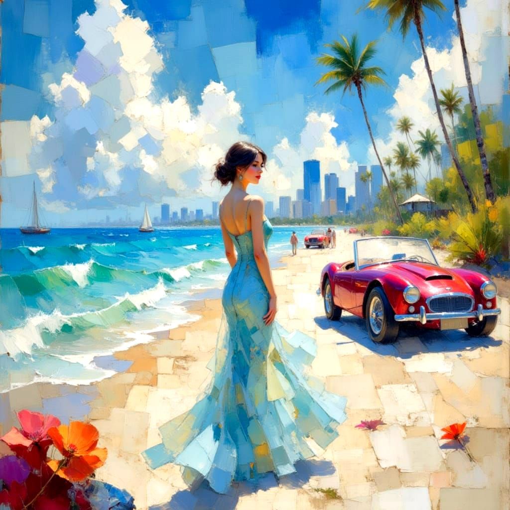 Alcohol Ink Cityscape in Impressionistic Watercolor Style