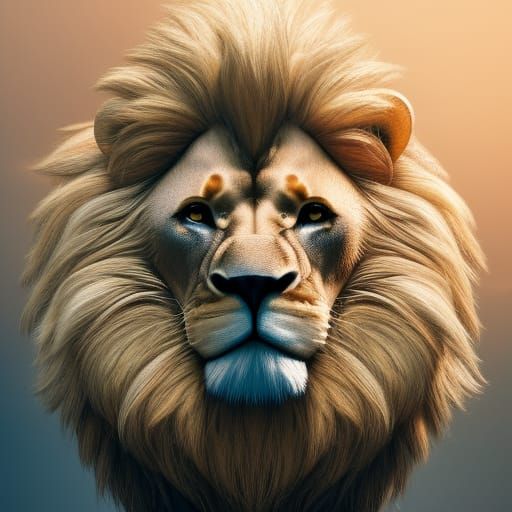 Detailed 3D Lion Portrait in Cinematic Style