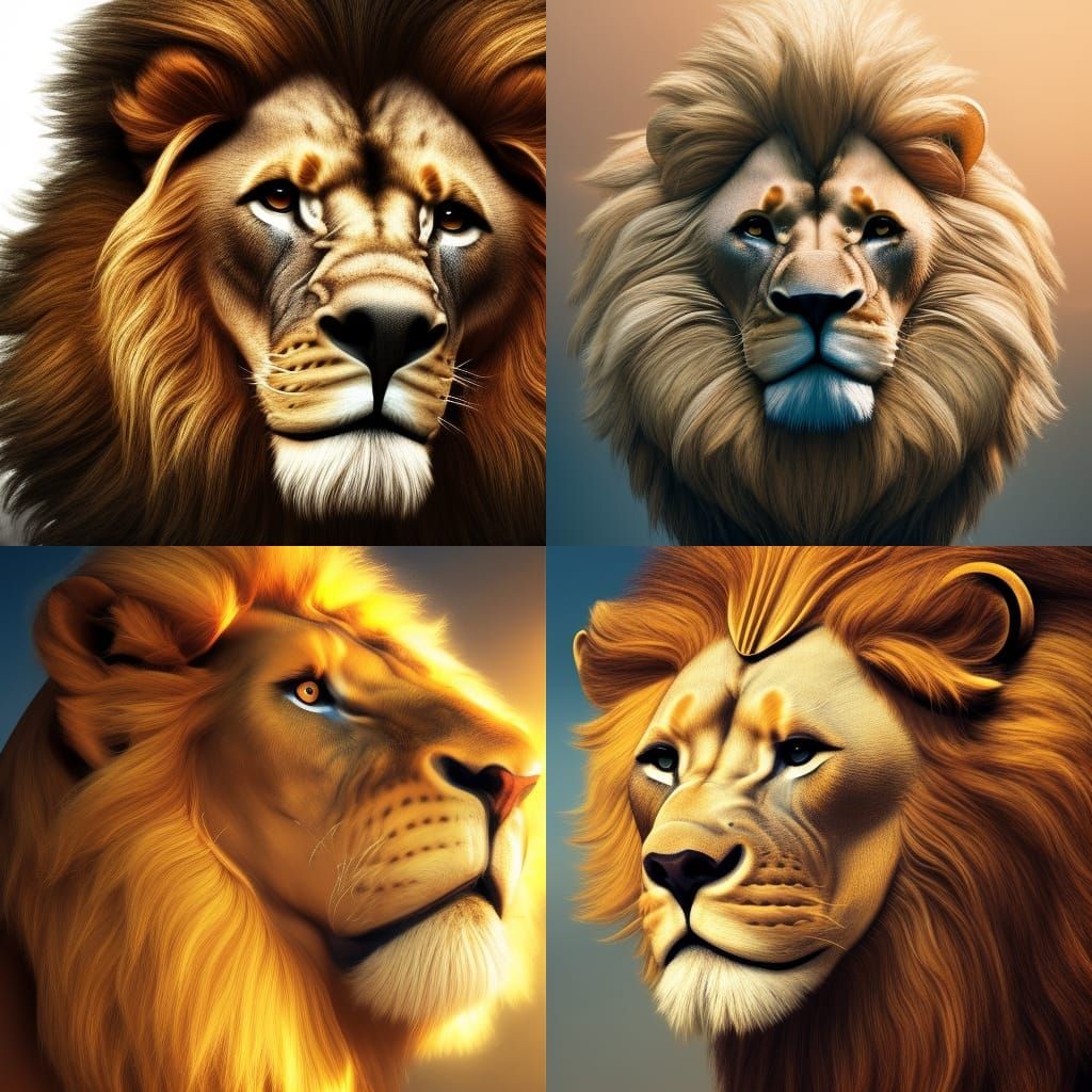 Realistic 3D Lion Portrait in Cinematic Style