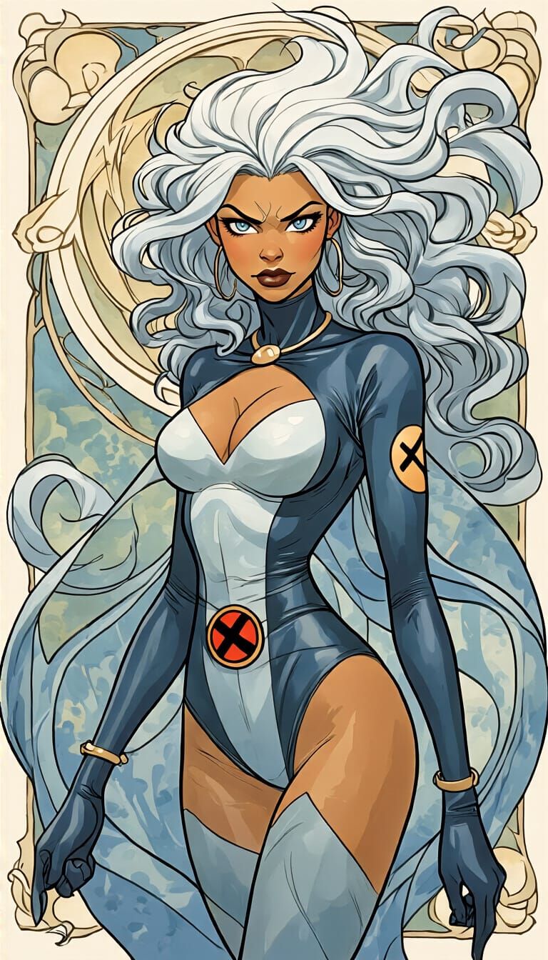Storm in Art Nouveau Comic Style