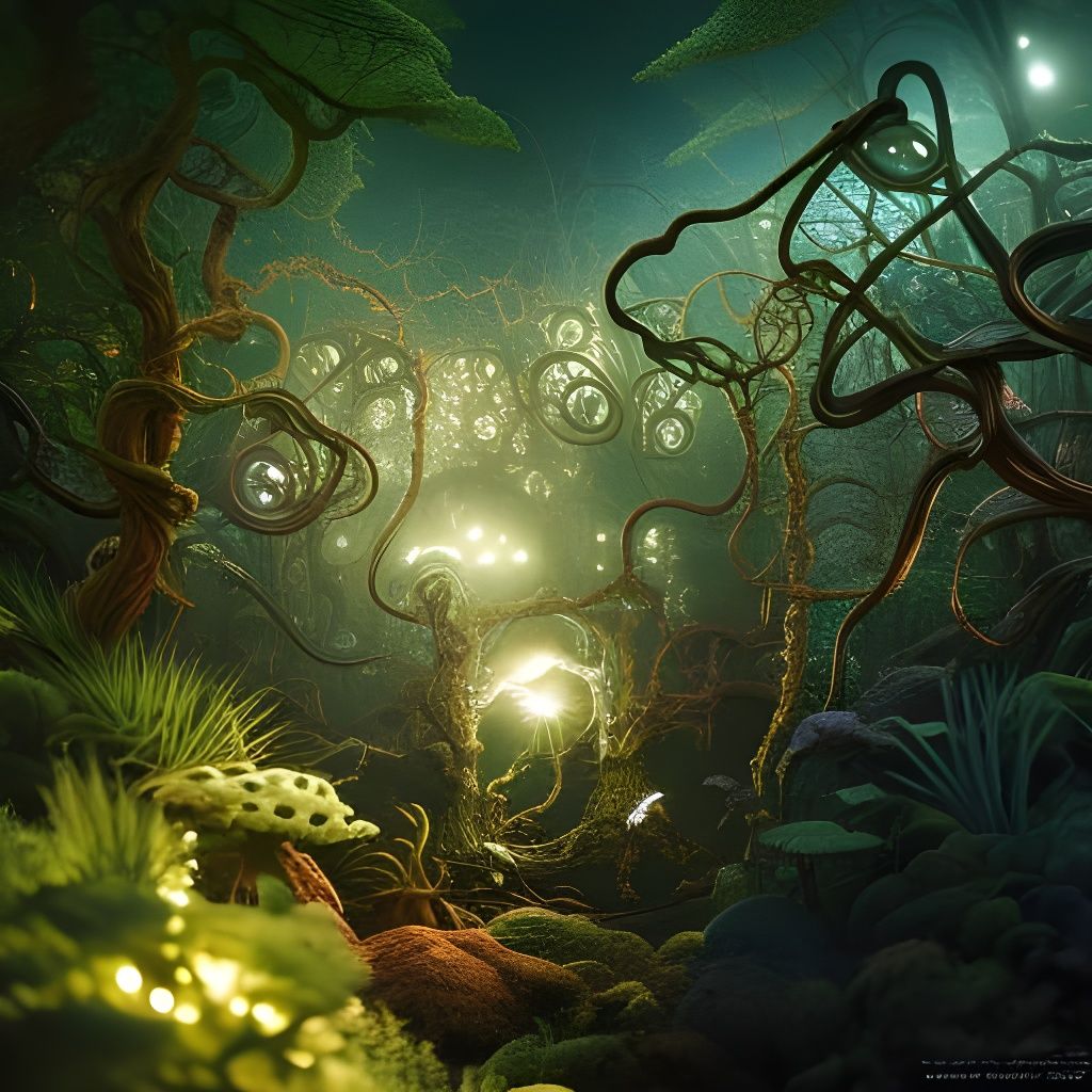 Bioluminescent Forest Creatures in a Grotesque Style