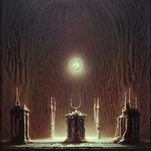 Ominous Eldritch Altar in Gothic Art Style