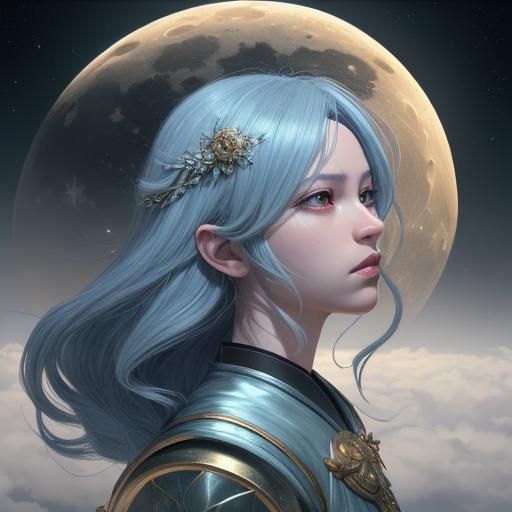 Selene: Moon Goddess in Anime Key Visual Style