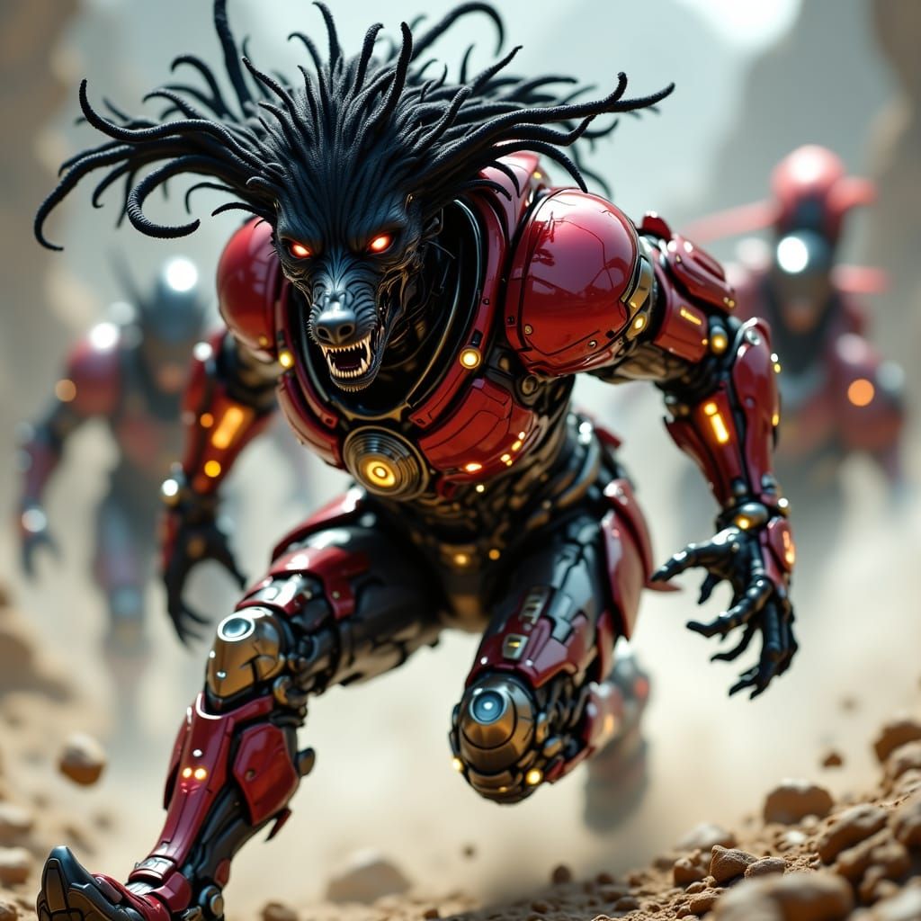 Cybernetic War Poodle in Titanium Armor