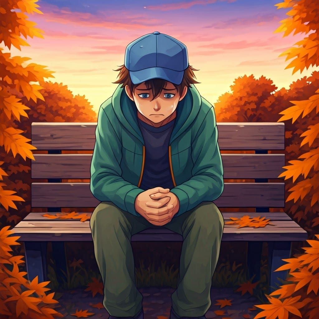 Sad Pokémon Trainer in Autumn Dusk