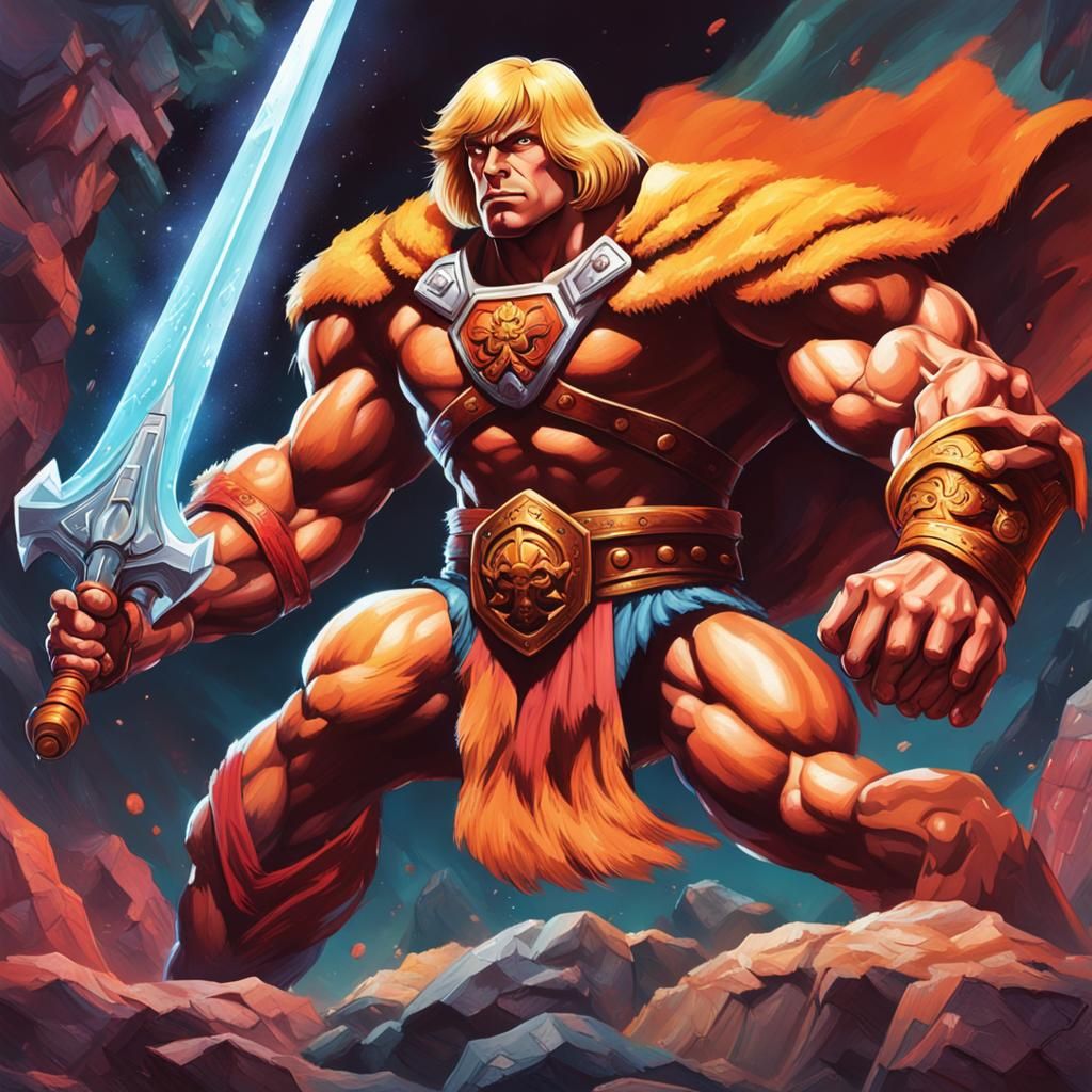 Hyperrealistic He-Man Concept Art in Color Depth