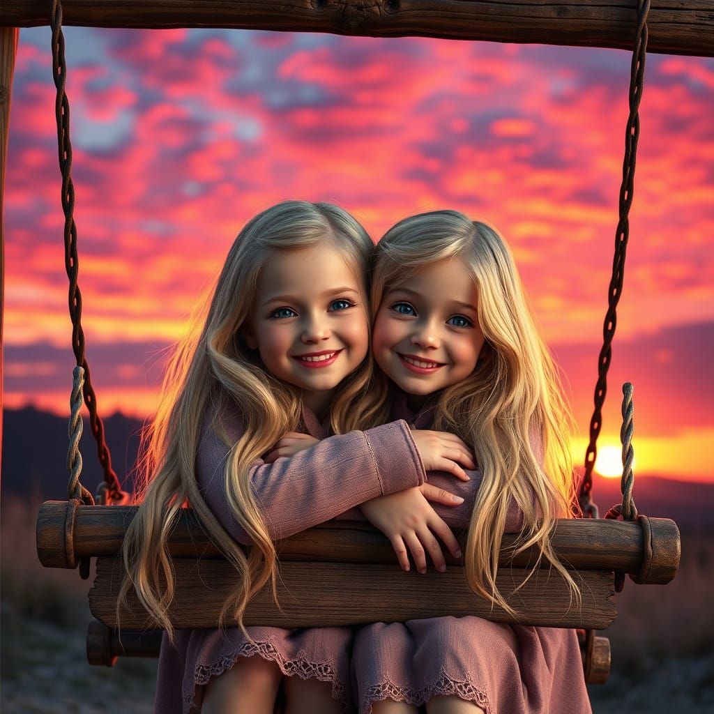 Sisters in Sunset Splendor