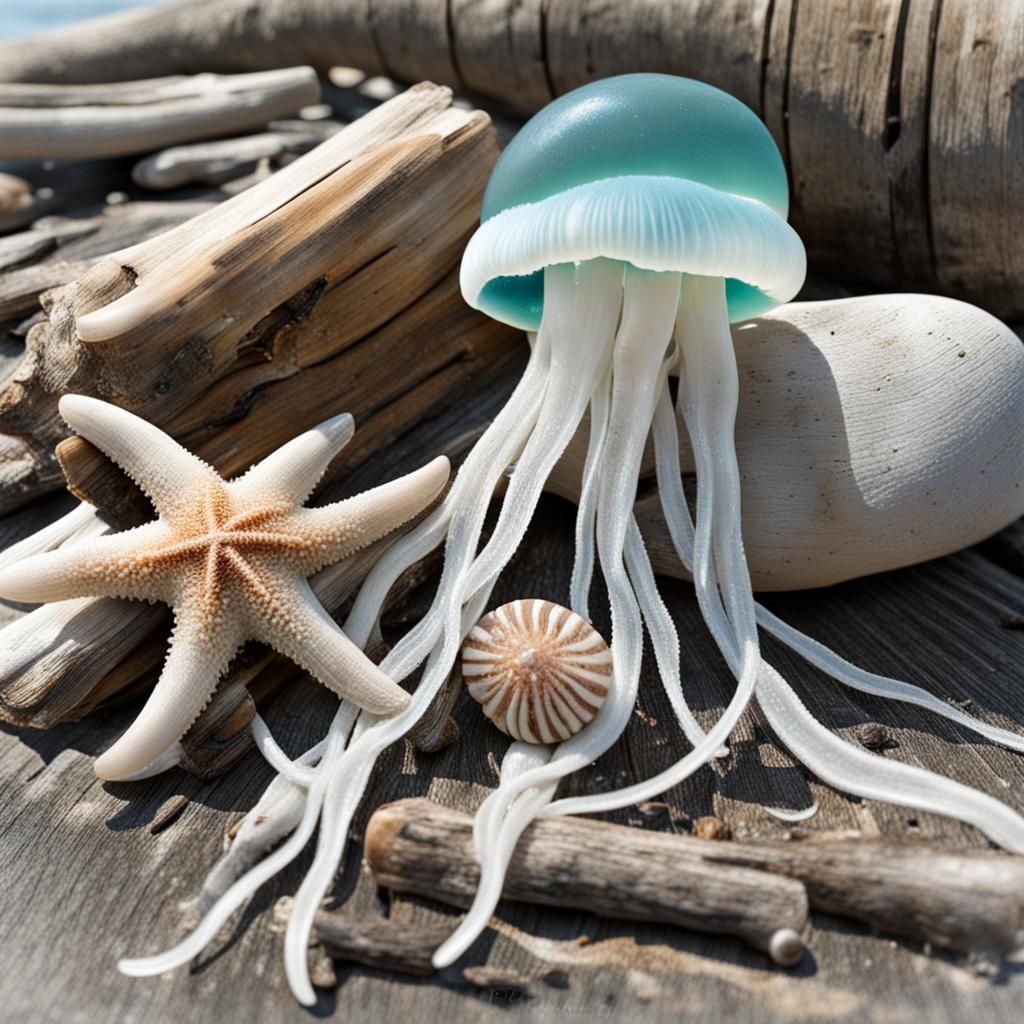 Jellyfish and Starfish Washed Ashore
