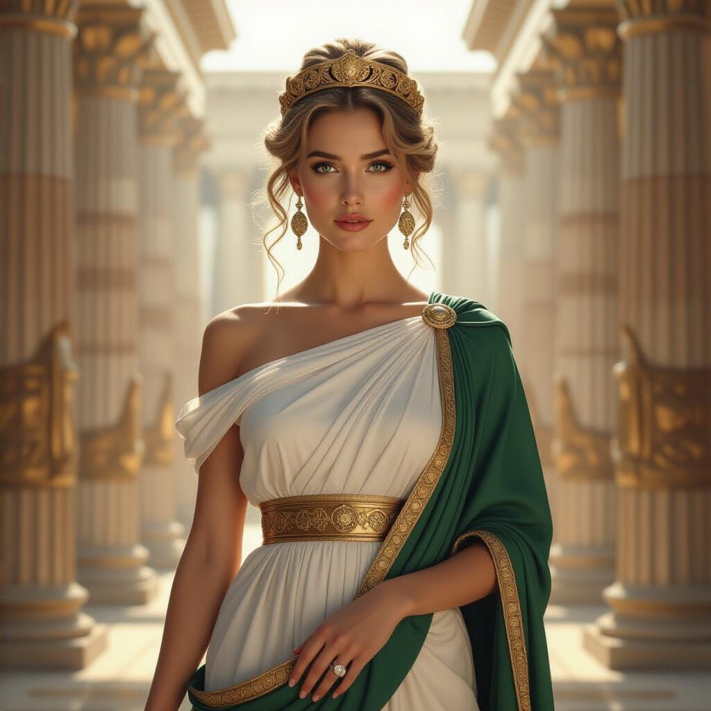 Greek Goddess of Success in Ancient Temple