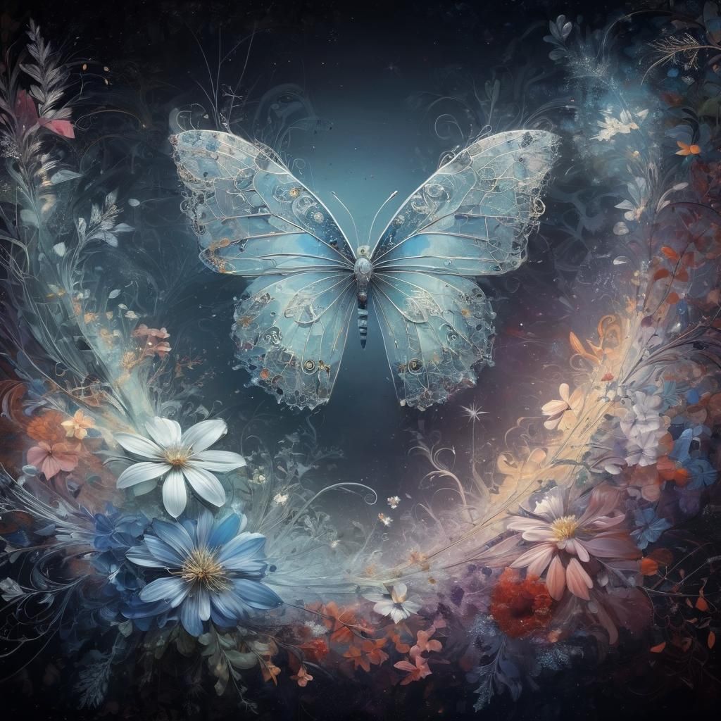 Folk Art Abstraction Inspired by Klimt and Chagall